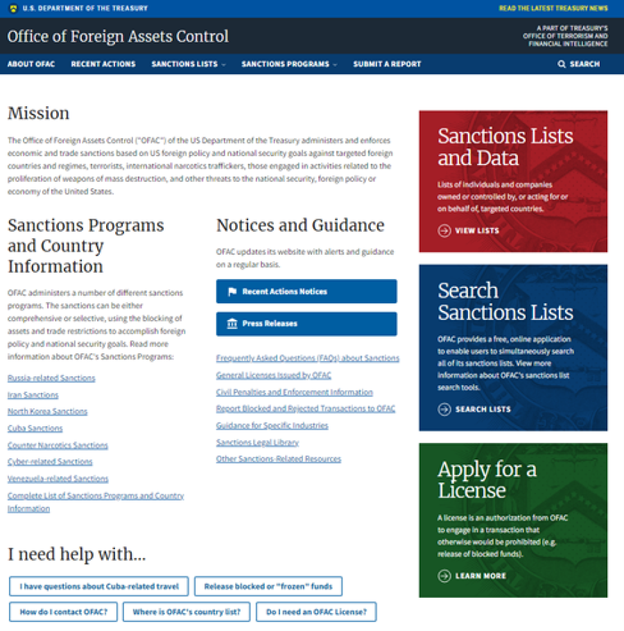 OFAC Modernizes Website, Making It Easier to Search Database and Remain Compliant